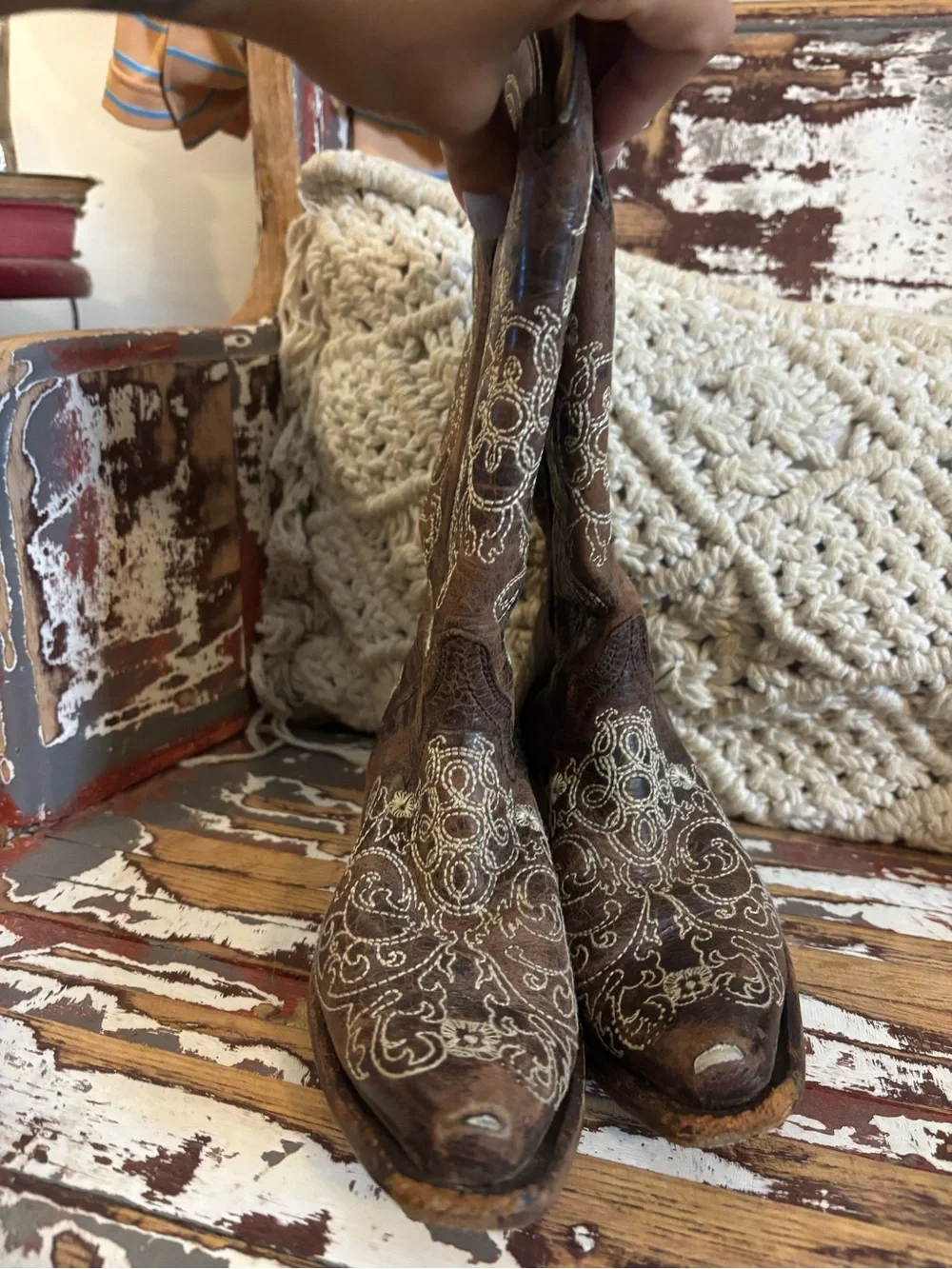 Corral Rustic Brown Embroidered Cowboy Boots - Brand: